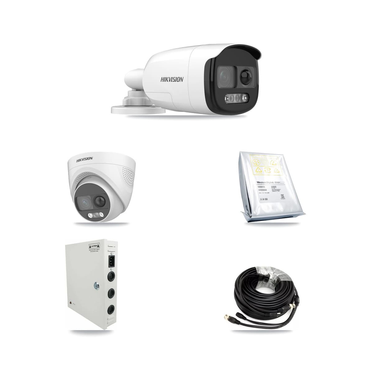 Hikvision 32-Channel 5MP CCTV Kit — 12 DS-2CE12KF3T Bullet + 12 DS-2CE72KF3T Turret Cameras + 4× 8TB Recording