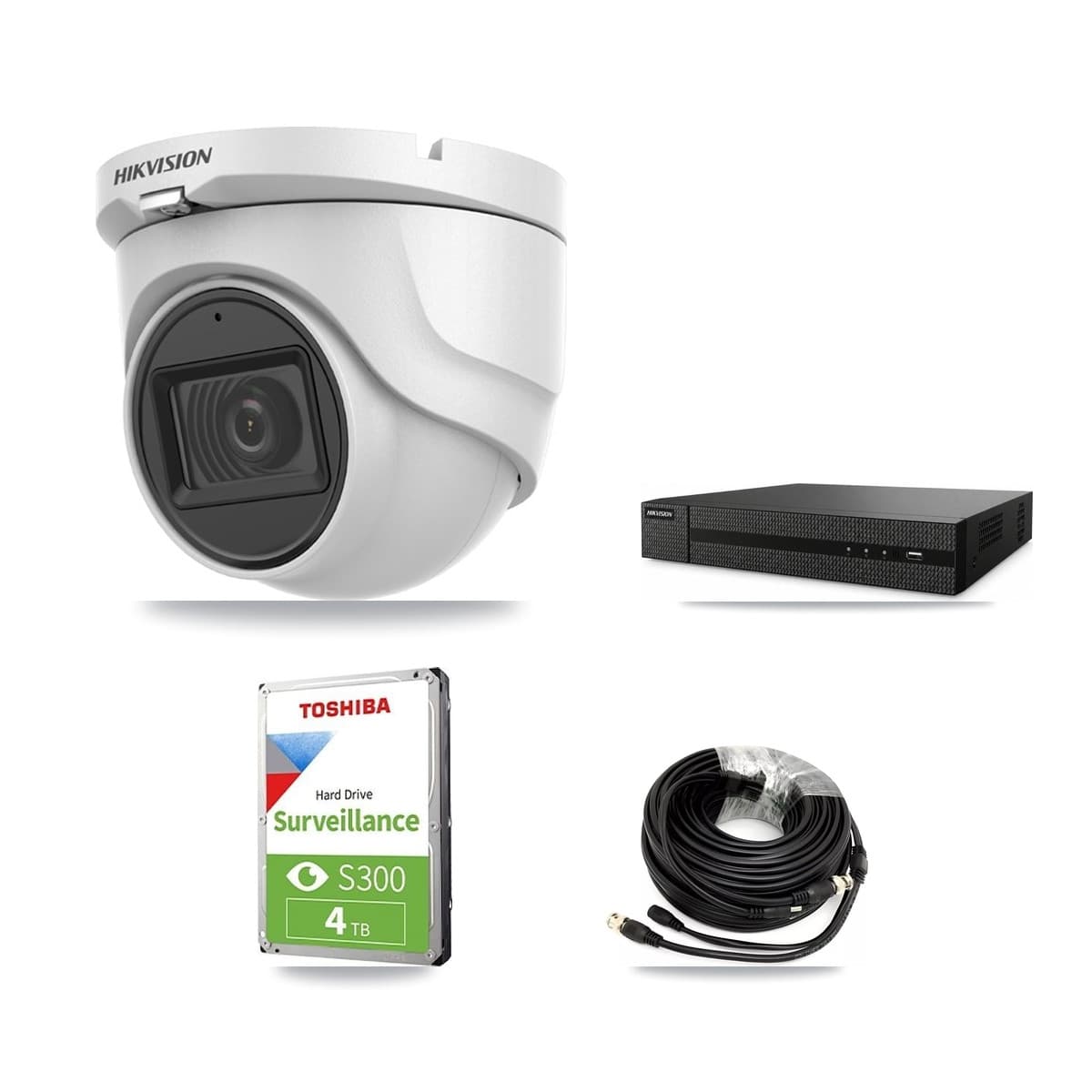 Hikvision 8-Channel 5MP CCTV Kit — 3 Turret Cameras + 4TB Recording (DVR-8CH Recorder)