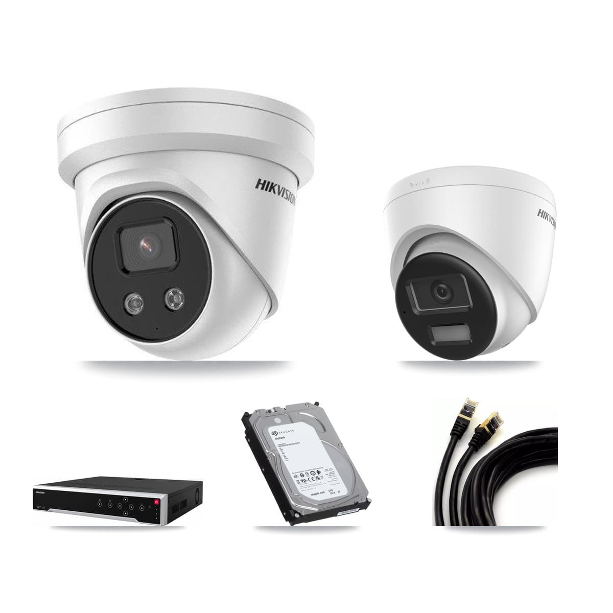 Hikvision 32-Channel 5MP – 4K CCTV Kit — 1 4K + 3 5MP Turret Cameras + 6TB Recording