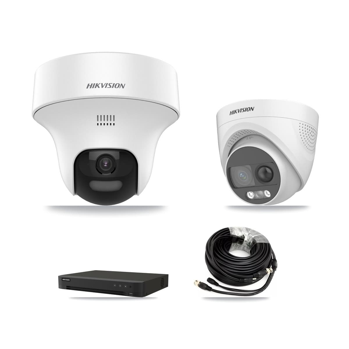 Hikvision 16-Channel 5MP CCTV Kit — 1 DS-2CE70K0T + 1 DS-2CE72KF3T Turret Cameras + 3TB Recording (IDS-7216HQHI Recorder)