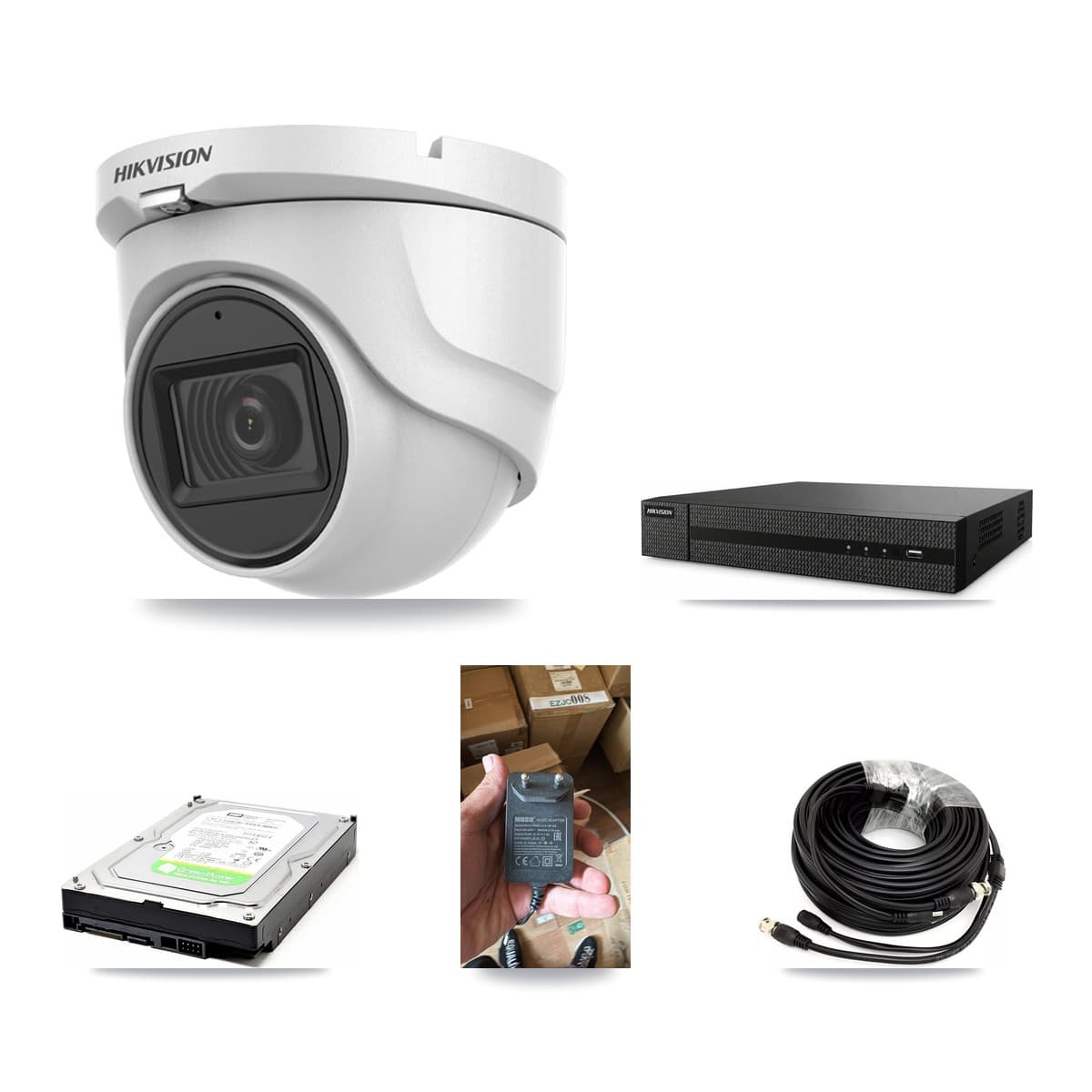 Hikvision 8-Channel 5MP CCTV Kit — 1 DS-2CE76H0T Turret Camera + 1TB Recording (DVR-8CH Recorder) - Image 1