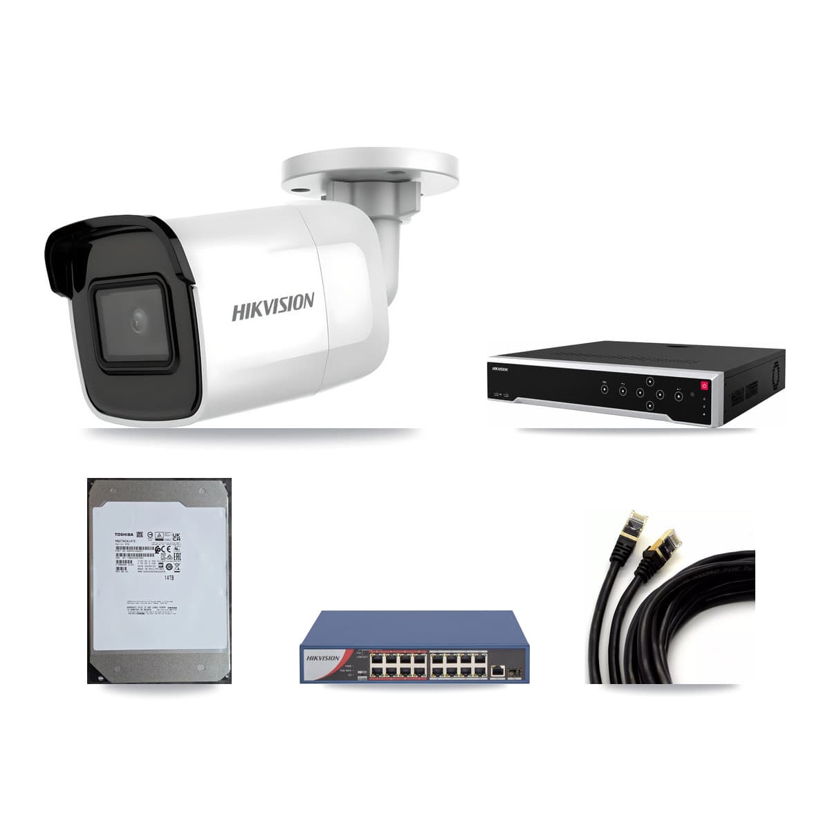 Hikvision 32-Channel 4K CCTV Kit — 32 Bullet Cameras + 2× 14TB Recording