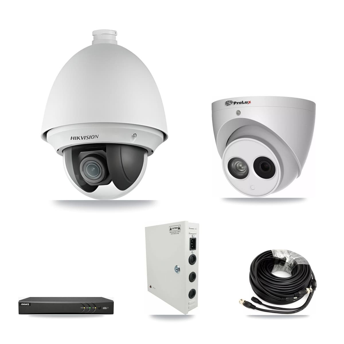 4-Channel 2MP – 4MP CCTV Kit — 2 2MP PTZ + 1 4MP Turret Cameras + 3TB Recording (AN-DV4-8MP Recorder)