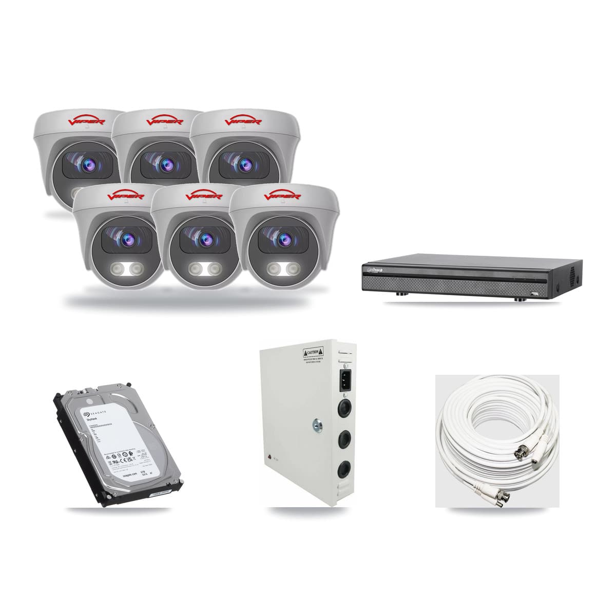 Viper & Dahua 8-Channel 5MP CCTV Kit — 6 Cameras + 6TB Recording - Image 1
