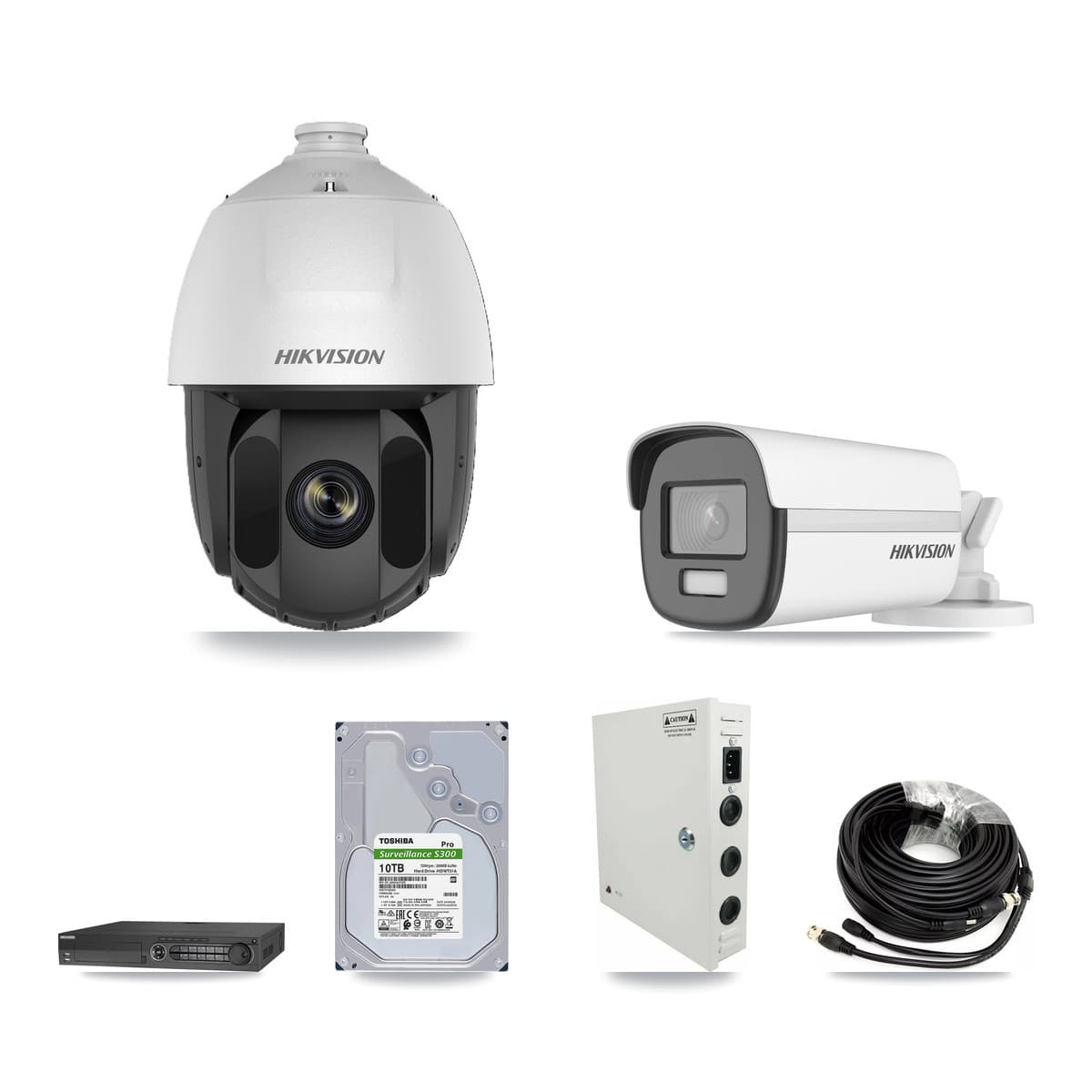 Hikvision 32-Channel 2MP – 4K CCTV Kit — 9 DS-2AE5225TI 2MP PTZ + 9 DS-2CE12UF3T 4K Bullet Cameras + 3× 10TB Recording - Image 1