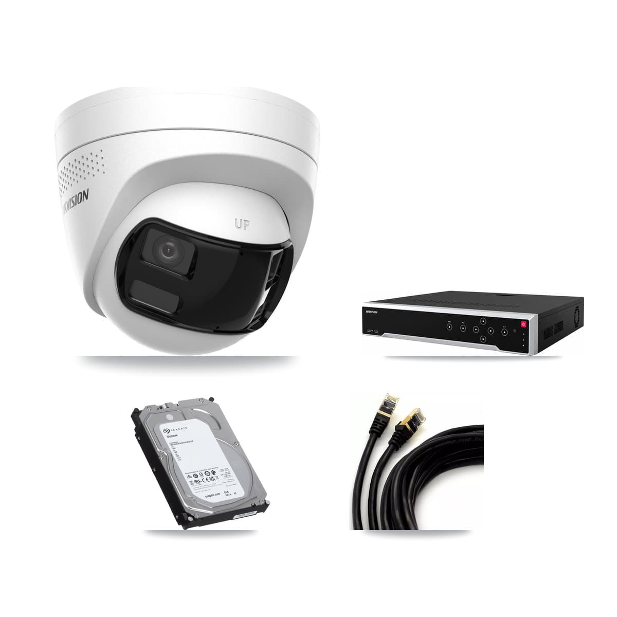 Hikvision 32-Channel 4K CCTV Kit — 8 DS-2CD1383G2P Turret Cameras + 3× 6TB Recording