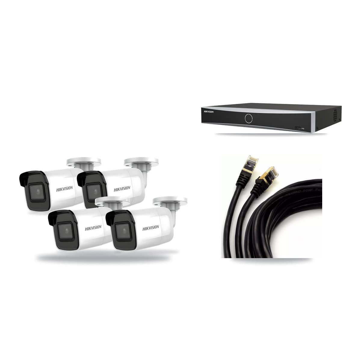 Hikvision 4-Channel 4K CCTV Kit — 4 Bullet Cameras + 3TB Recording - Image 1