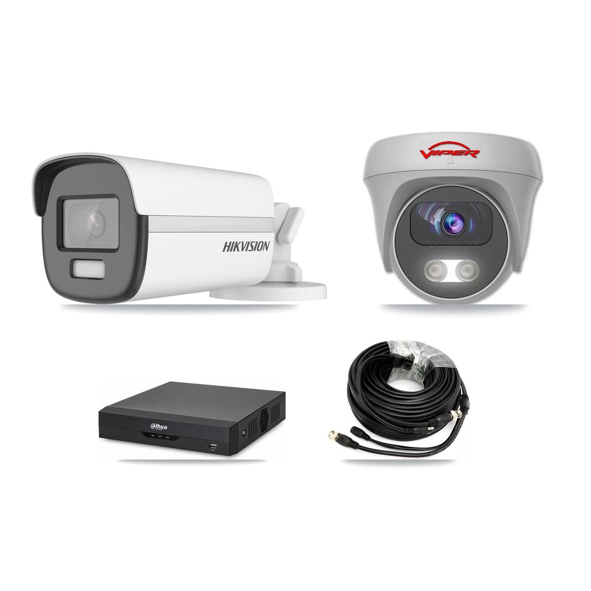 4-Channel 5MP – 4K CCTV Kit — 2 4K Bullet + 2 5MP Cameras + 8TB Recording - Image 1