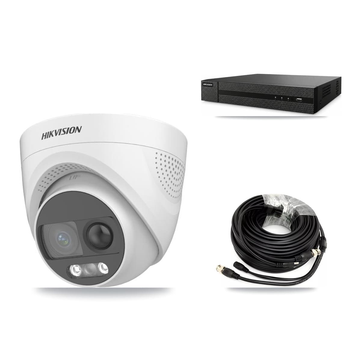 Hikvision 8-Channel 5MP CCTV Kit — 2 DS-2CE72KF3T Turret Cameras + 3TB Recording (DVR-8CH Recorder) - Image 1