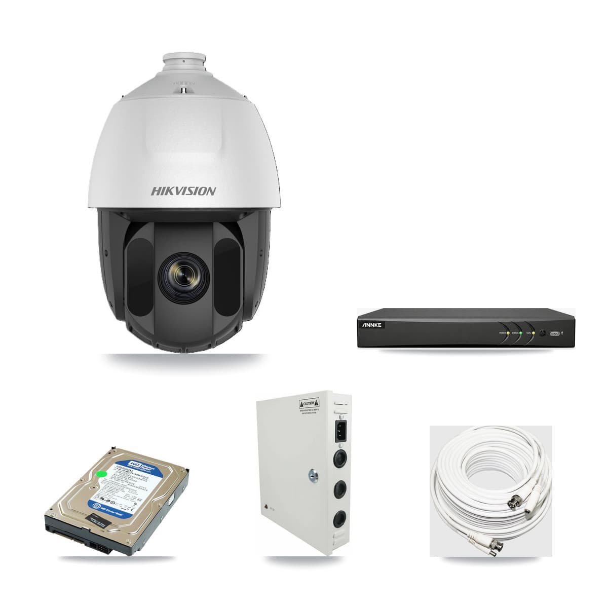 ANNKE 4-channel CCTV kit: 1 camera (1× 2MP PTZ), 500GB hard drive