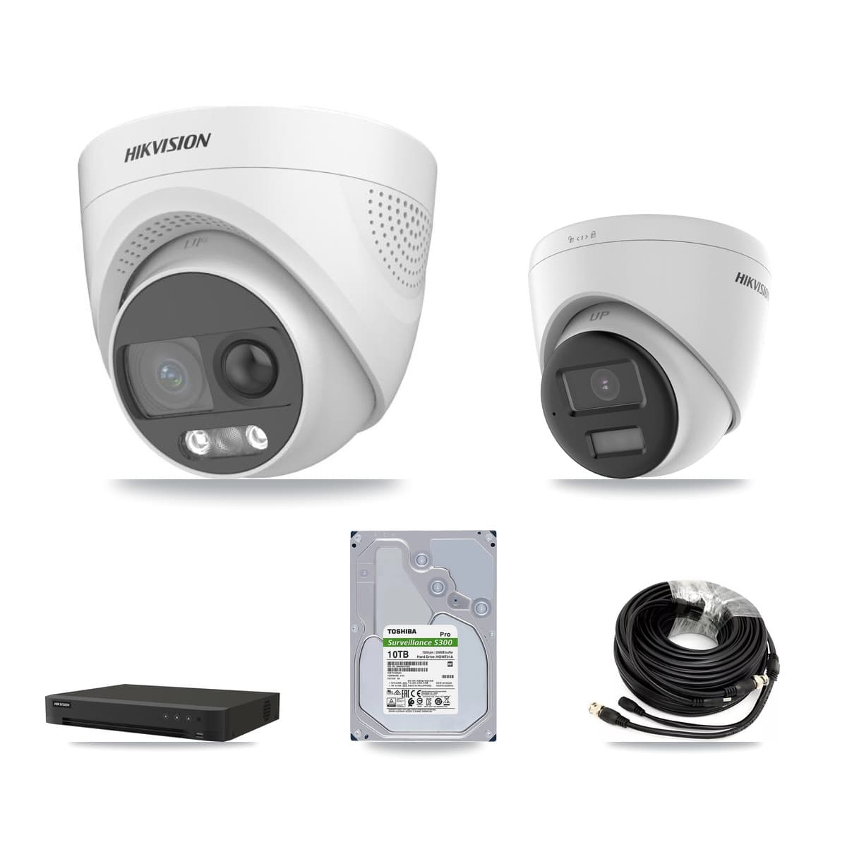 Hikvision 16-Channel 5MP CCTV Kit — 4 DS-2CE72KF3T + 4 DS-2CE78K0T Turret Cameras + 10TB Recording - Image 1