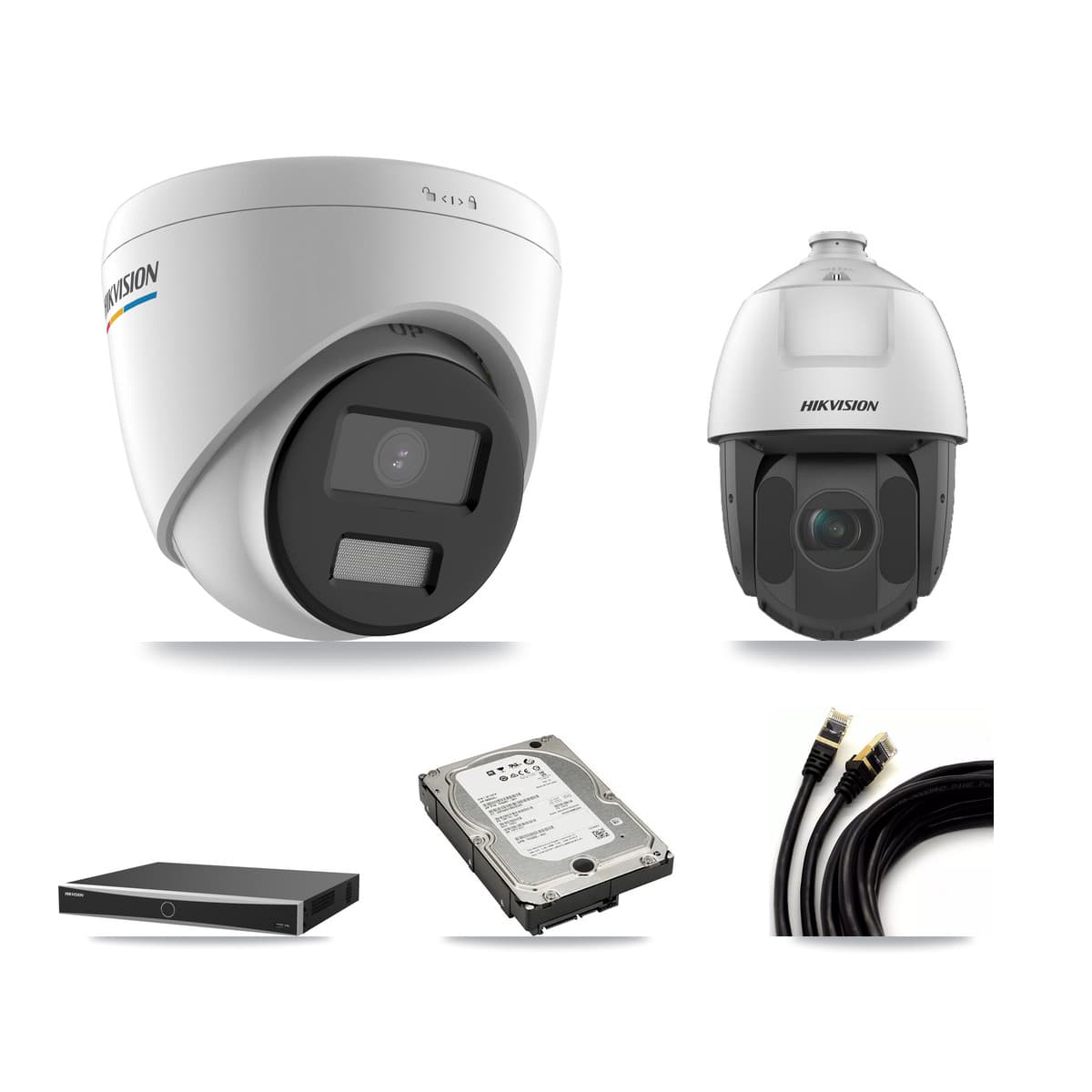 Hikvision 16-Channel 2MP CCTV Kit — 6 Turret + 1 PTZ Cameras + 5TB Recording (DS-7616NXI Recorder)
