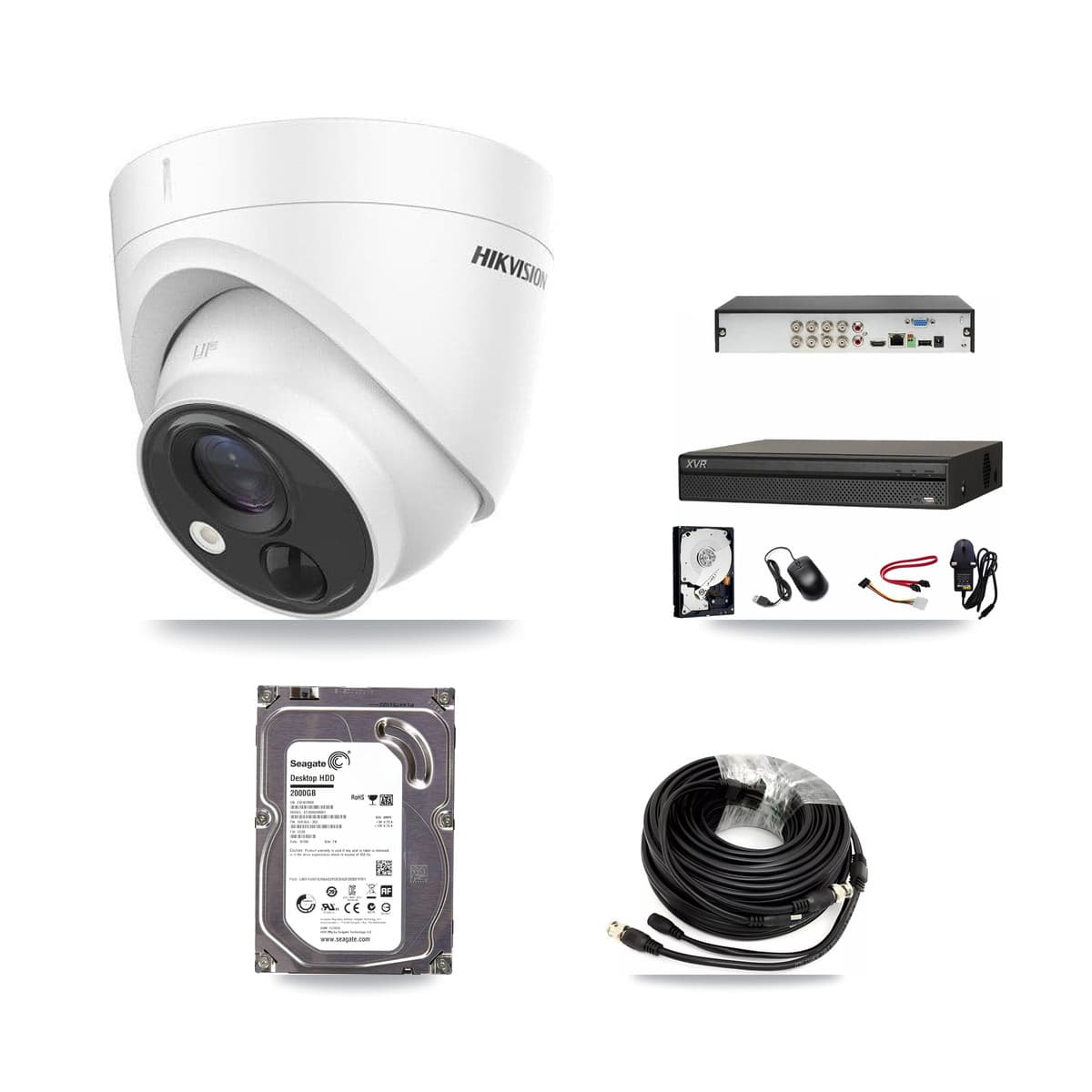 Hikvision & Dahua 8-Channel 5MP CCTV Kit — 4 DS-2CE71H0T Turret Cameras + 2TB Recording - Image 1