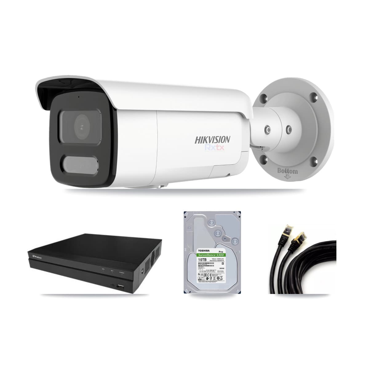 Hikvision & Prolux 16-Channel 4K CCTV Kit — 9 Bullet Cameras + 2× 10TB Recording