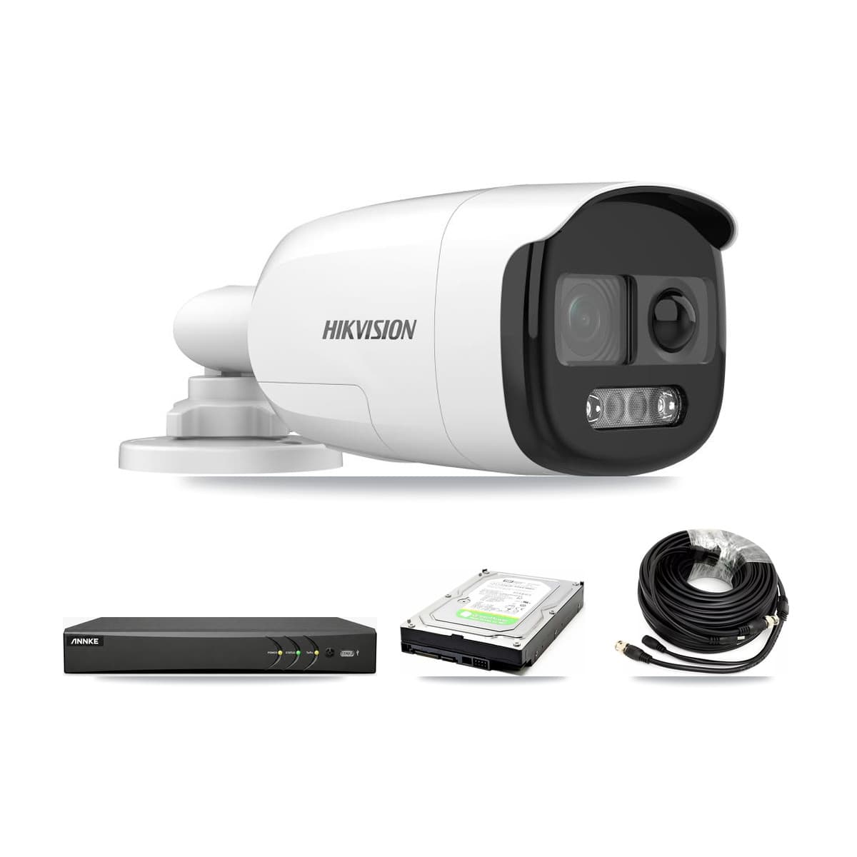 Hikvision & ANNKE 4-Channel 5MP CCTV Kit — 2 DS-2CE12KF3T Bullet Cameras + 1TB Recording