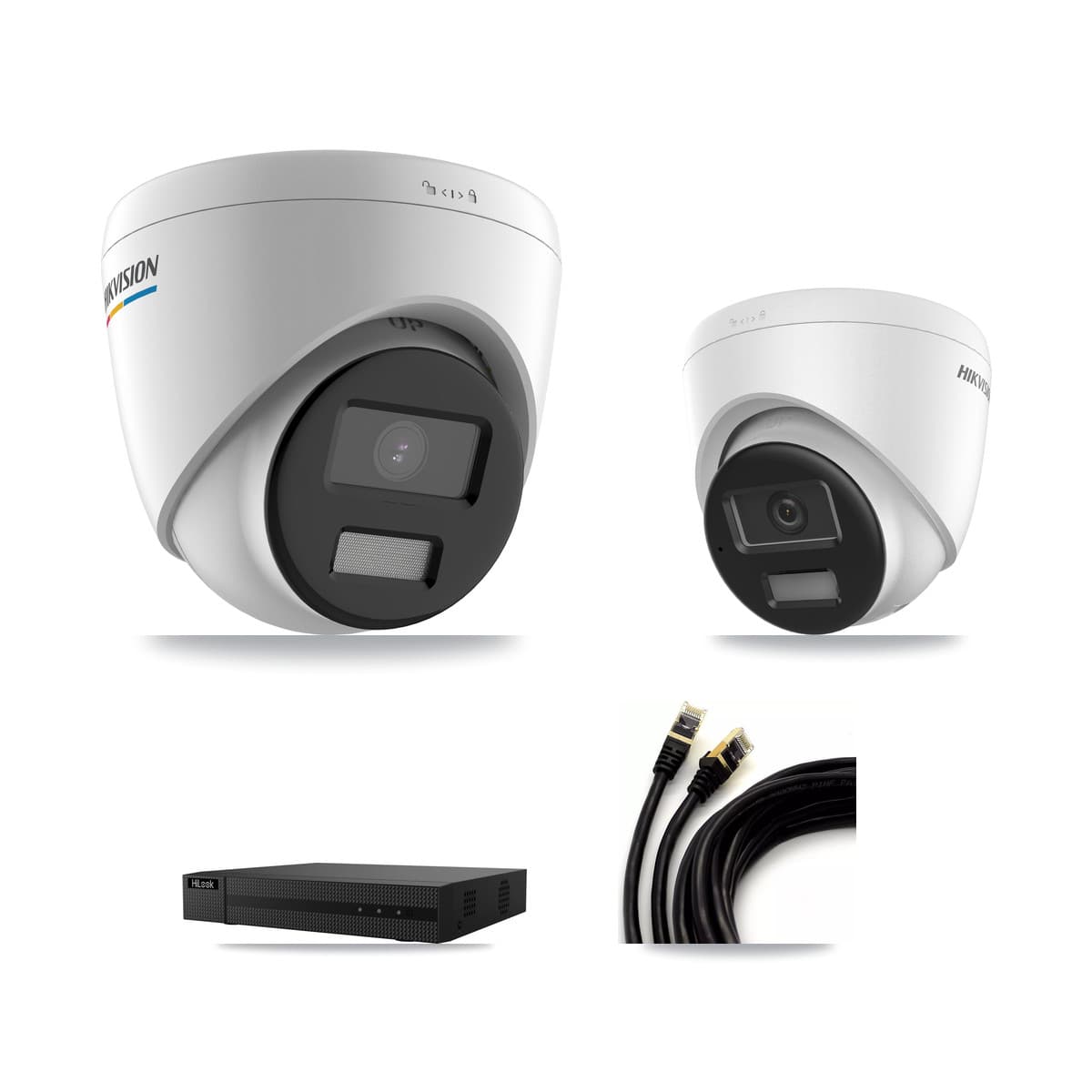 Hikvision & HiLook 8-Channel 2MP – 4K CCTV Kit — 1 2MP + 1 4K Turret Cameras + 3TB Recording