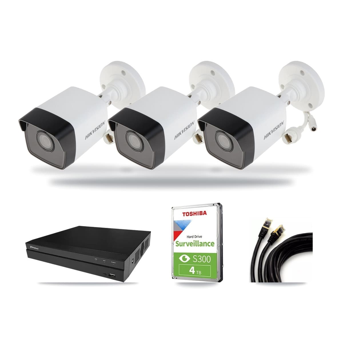 Hikvision & Prolux 8-Channel 5MP CCTV Kit — 3 DS-2CD1053G0 Bullet Cameras + 4TB Recording - Image 1