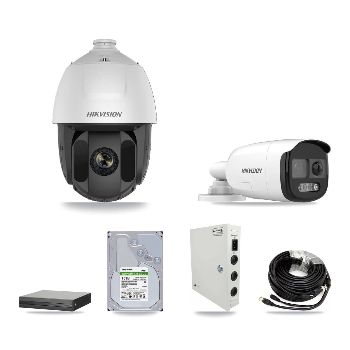 Hikvision 16-Channel 2MP – 5MP CCTV Kit — 15 DS-2AE5225TI 2MP PTZ + 1 DS-2CE12KF3T 5MP Bullet Cameras + 10TB Recording - Image 1