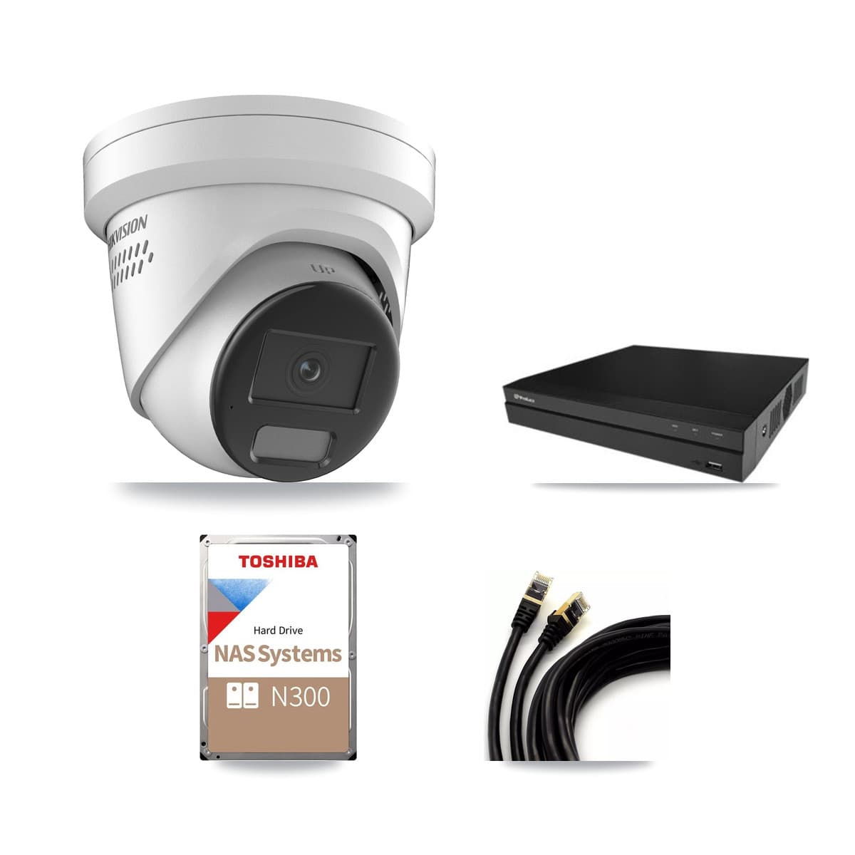 Hikvision & Prolux 16-Channel 4K CCTV Kit — 7 DS-2CD2387G2H Turret Cameras + 18TB Recording
