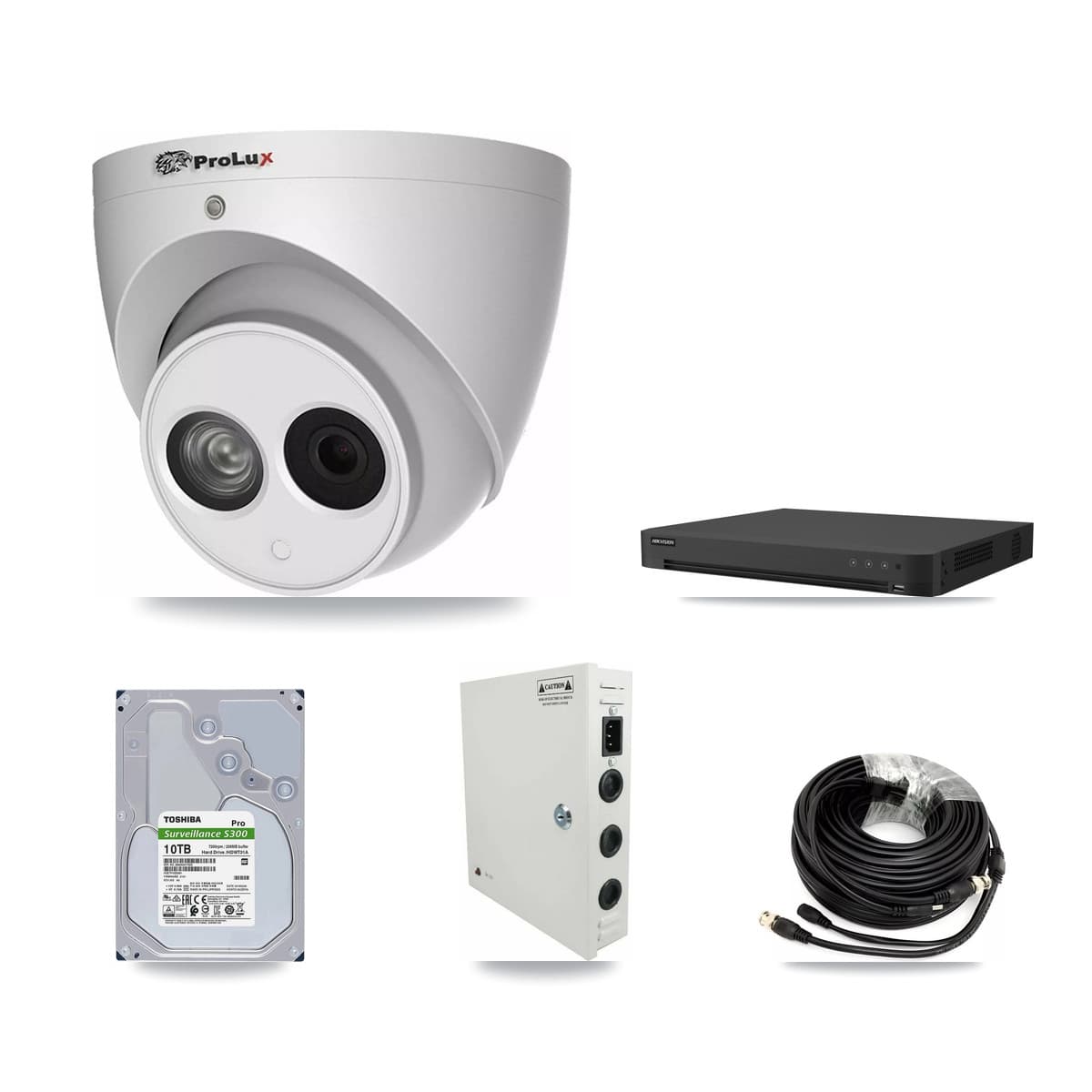Prolux & Hikvision 16-Channel 4MP CCTV Kit — 15 Turret Cameras + 2× 10TB Recording - Image 1