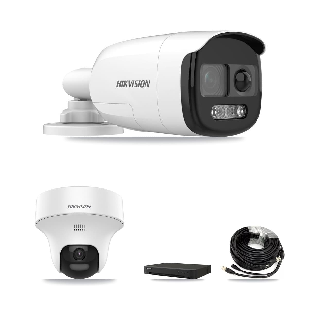 Hikvision 8-Channel 5MP CCTV Kit — 2 Bullet + 1 Turret Cameras + 4TB Recording (IDS-7208HUHI Recorder) - Image 1