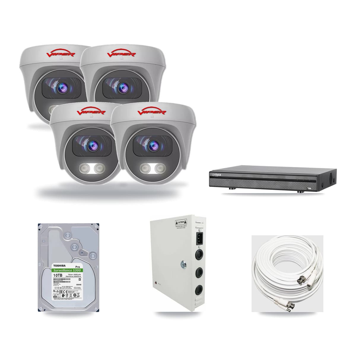 Viper & Dahua 8-Channel 5MP CCTV Kit — 4 Cameras + 10TB Recording - Image 1