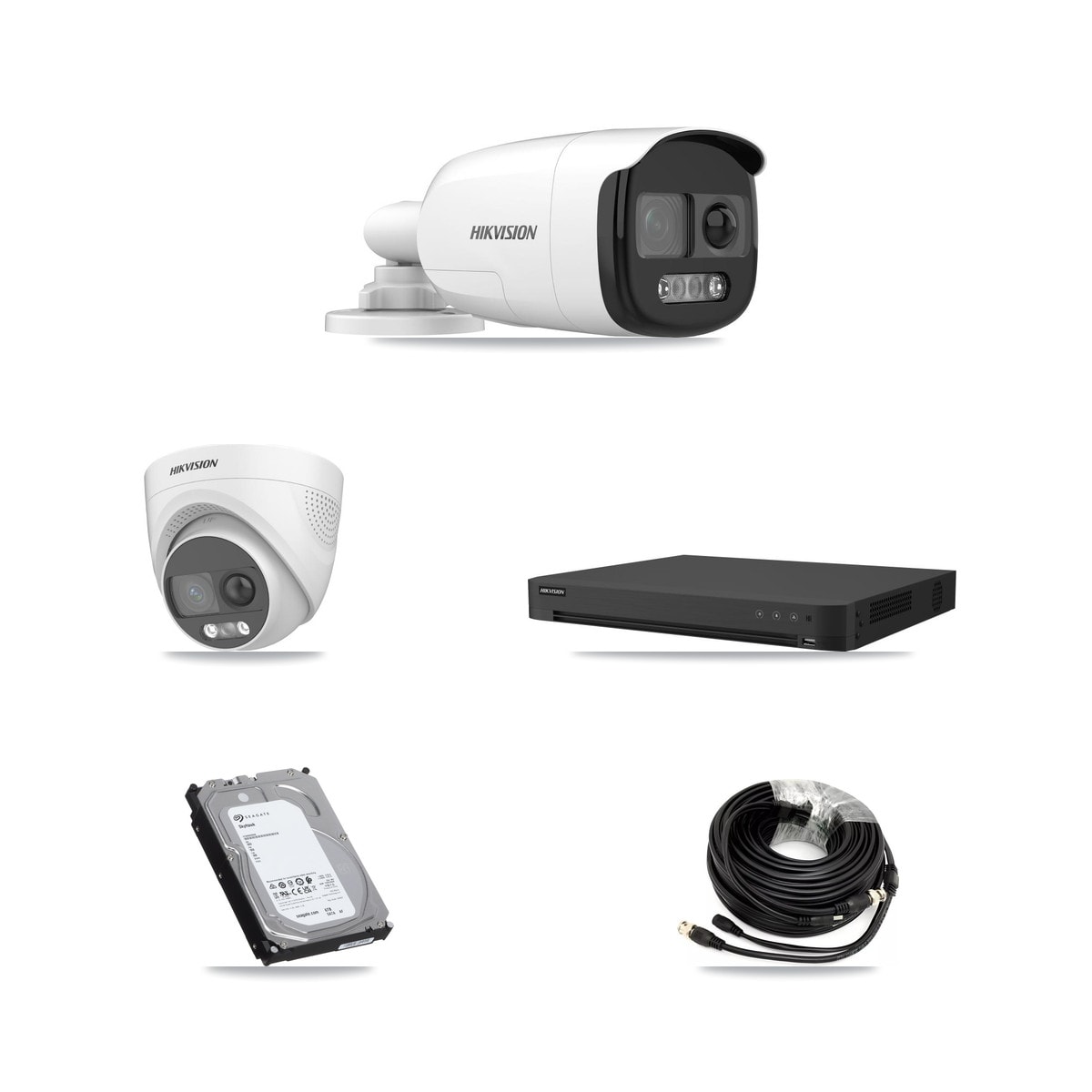Hikvision 16-Channel 5MP CCTV Kit — 3 DS-2CE12KF3T Bullet + 1 DS-2CE72KF3T Turret Cameras + 6TB Recording (IDS-7216HUHI Recorder) - Image 1