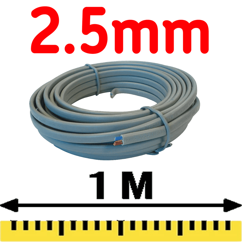 Prysmian 6242Y Grey 2.5mm² Twin & Earth Cable 1m