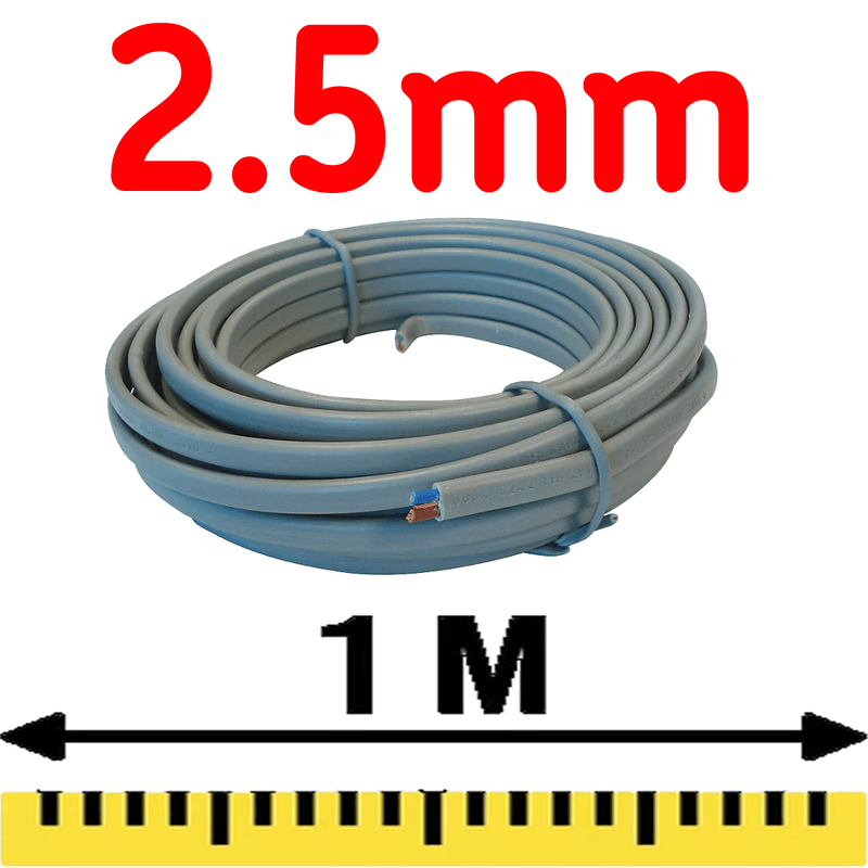 Prysmian 6242Y Grey 2.5mm² Twin & Earth Cable 1m - Image 1