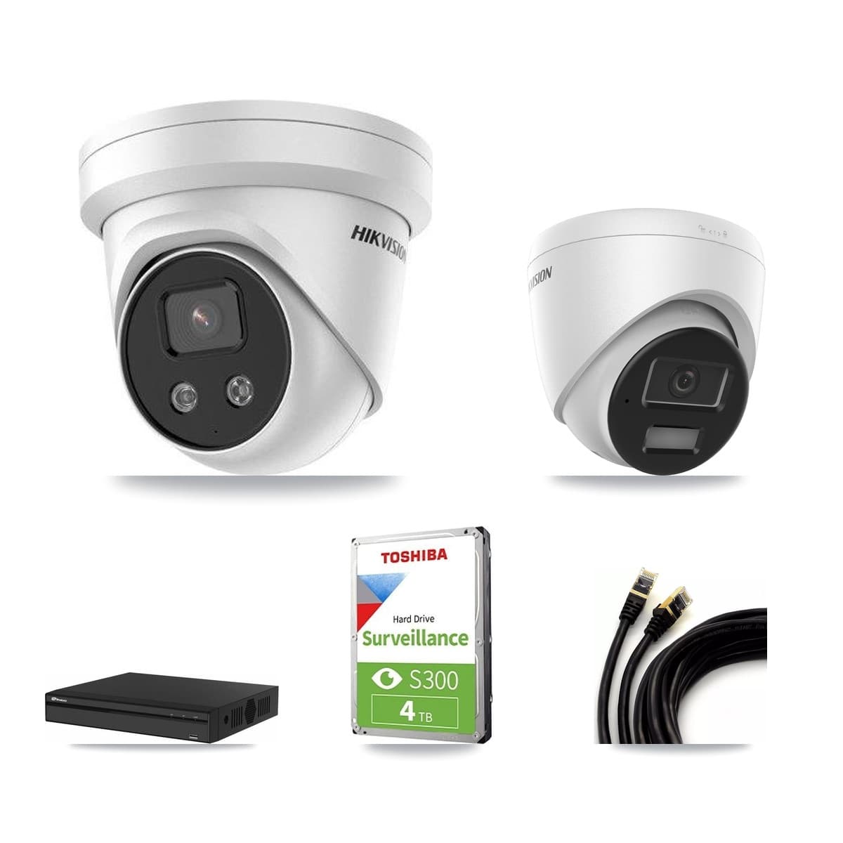 Hikvision & Prolux 4-Channel 4MP – 5MP CCTV Kit — 1 4MP + 2 5MP Turret Cameras + 4TB Recording