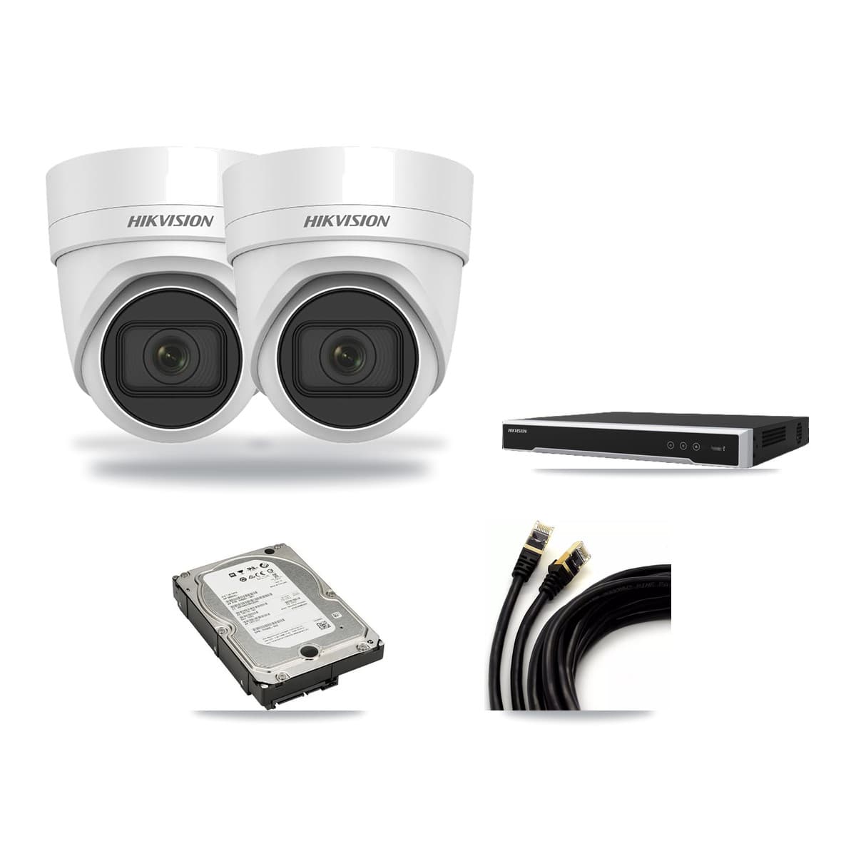 Hikvision 16-Channel 4K CCTV Kit — 2 DS-2CD2H83G0 Turret Cameras + 5TB Recording - Image 1