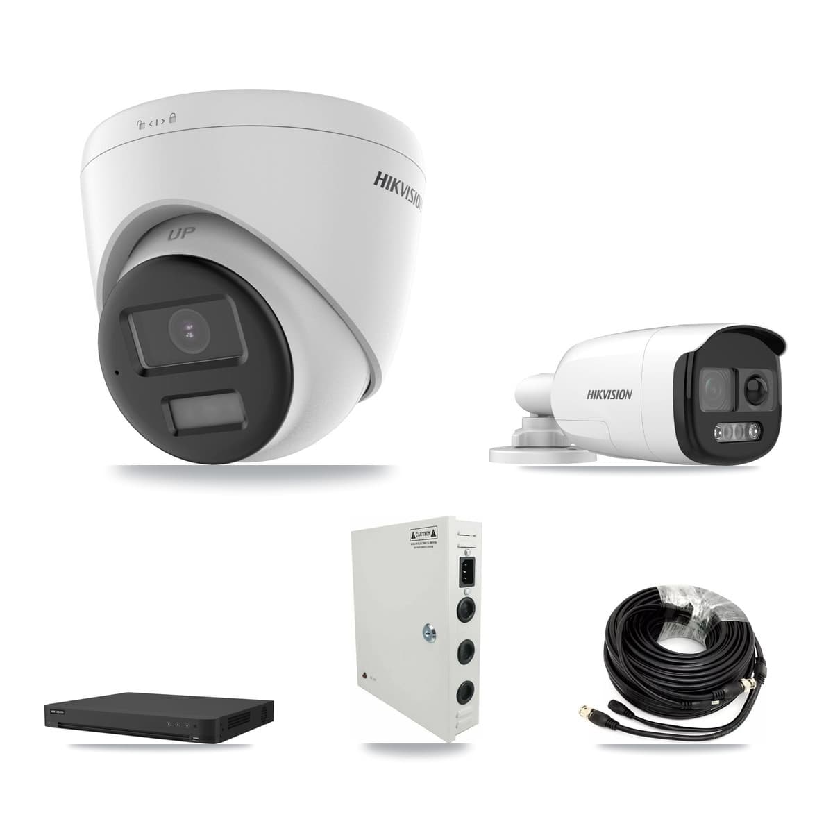 Hikvision 32-Channel 5MP CCTV Kit — 7 DS-2CE12KF3T Bullet + 16 DS-2CE78K0T Turret Cameras + 8TB Recording