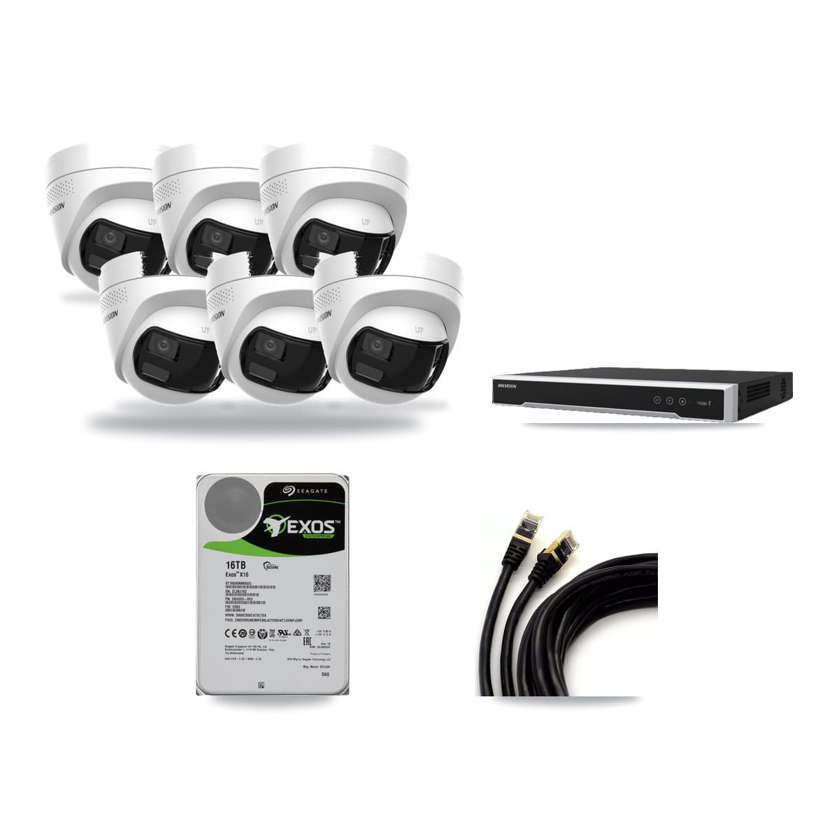 Hikvision 16-Channel 4K CCTV Kit — 6 DS-2CD1383G2P Turret Cameras + 16TB Recording - Image 1