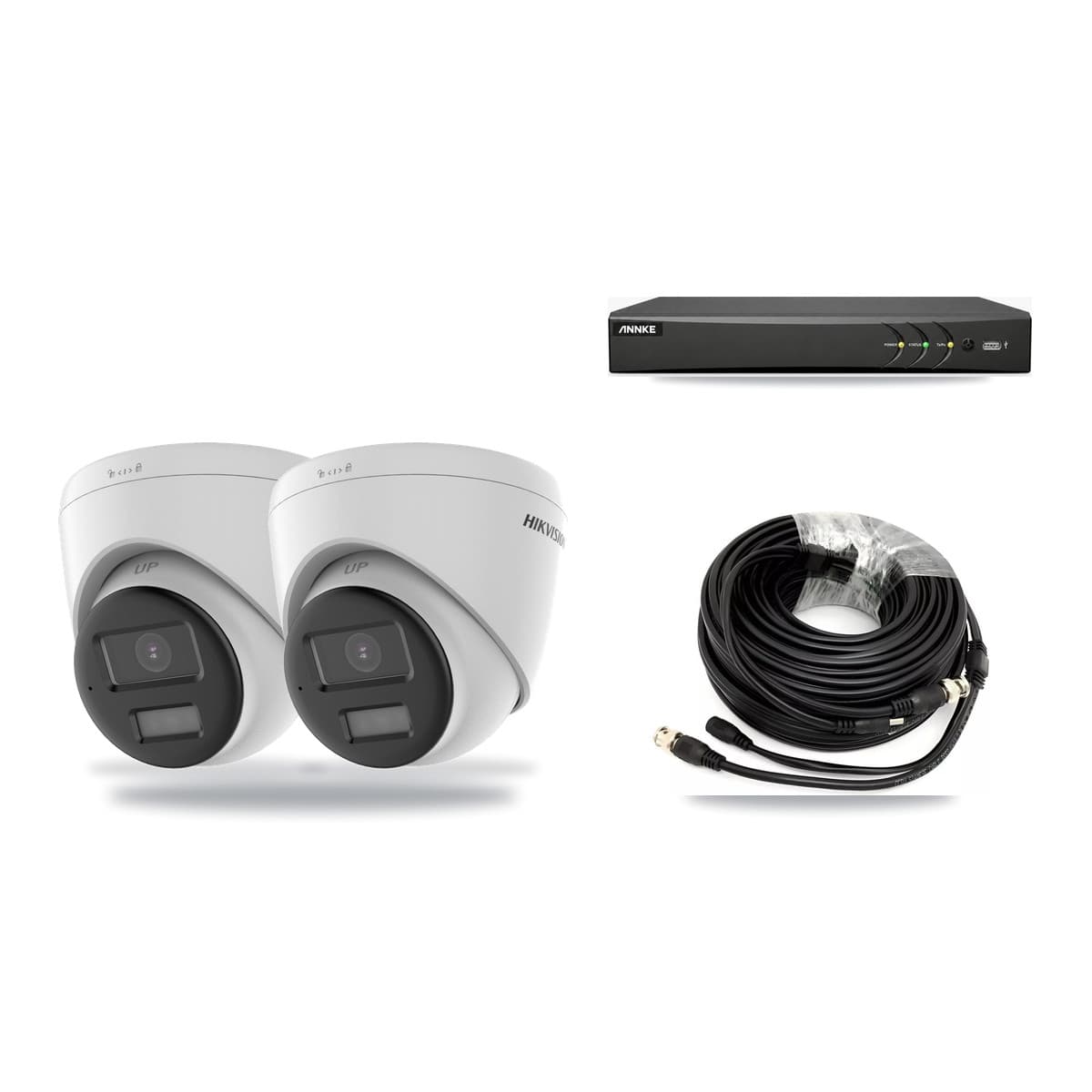 Hikvision & ANNKE 4-Channel 5MP CCTV Kit — 2 DS-2CE78K0T-LPTS Turret Cameras + 3TB Recording (AN-DV4-8MP-D941BB Recorder) - Image 1