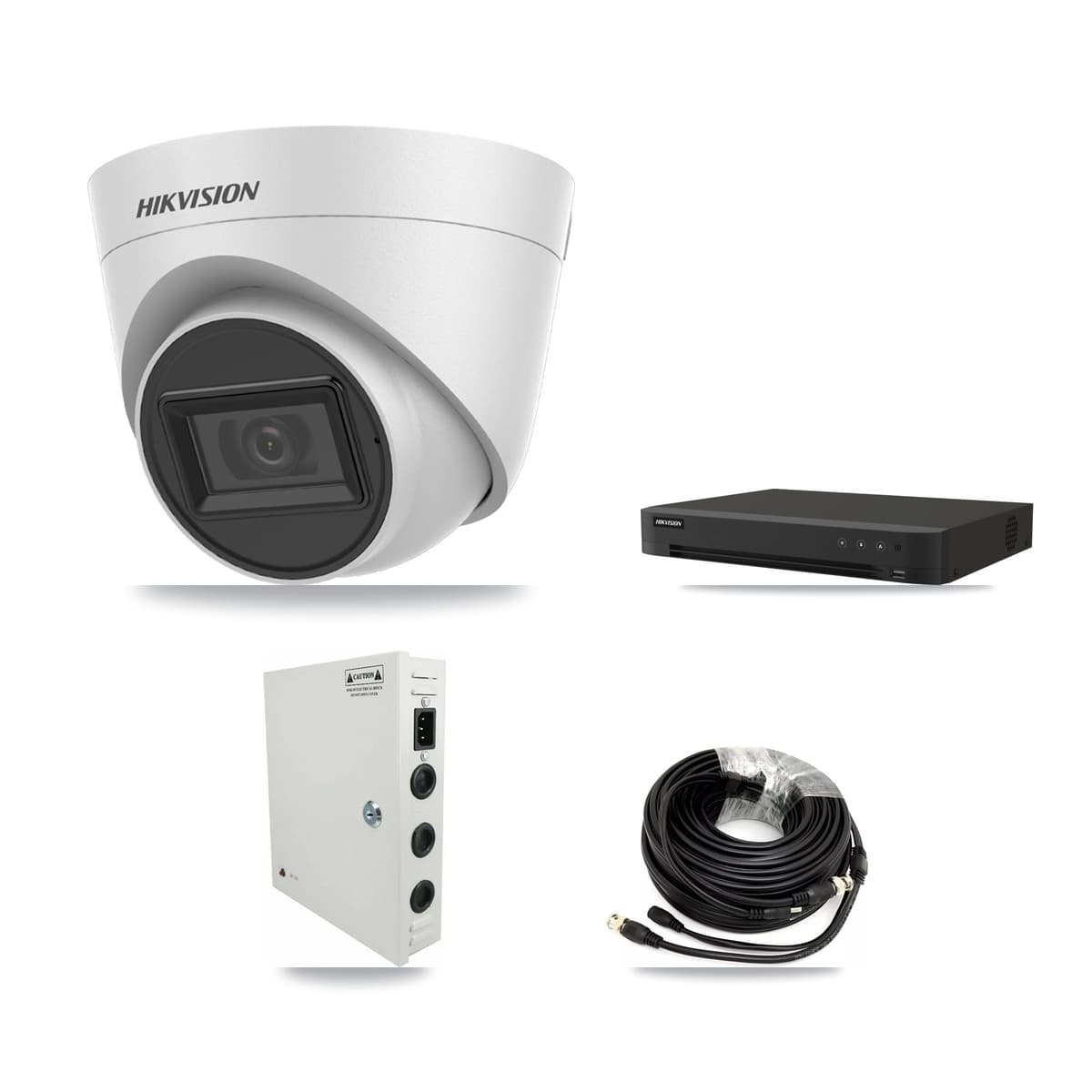 Hikvision 16-Channel 5MP CCTV Kit — 12 White Turret Cameras + 8TB Recording