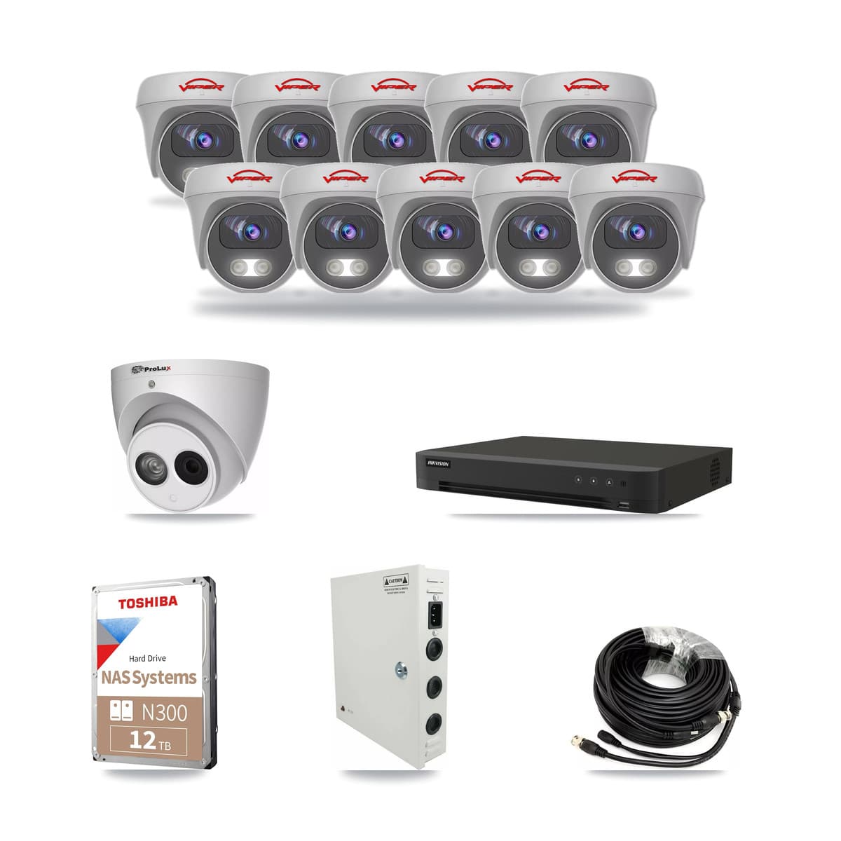 16-Channel 4MP – 5MP CCTV Kit — 1 4MP Turret + 10 5MP Cameras + 12TB Recording - Image 1