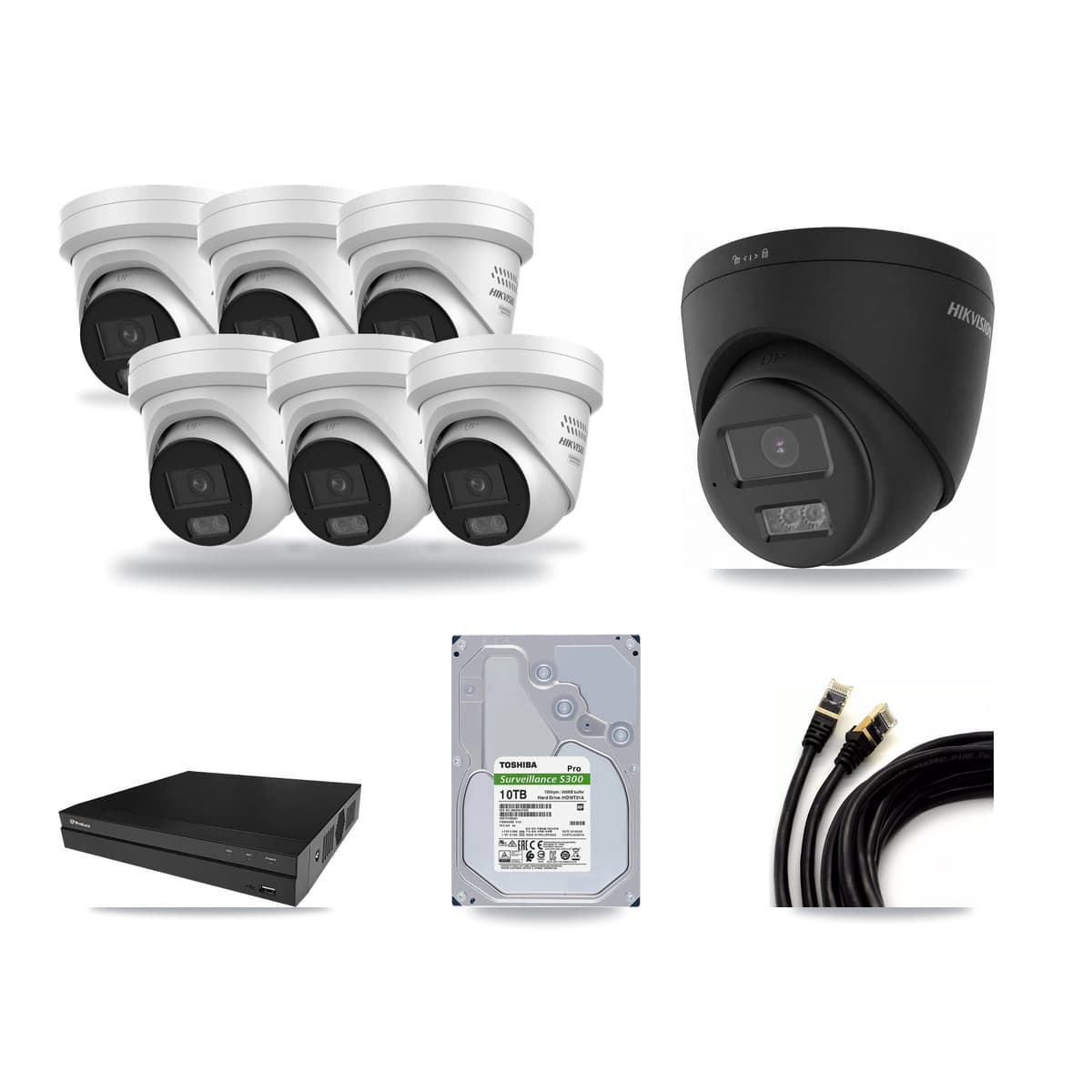 Prolux 8-Channel 4MP – 4K CCTV Kit — 1 4K + 6 4MP Turret Cameras + 10TB Recording - Image 1