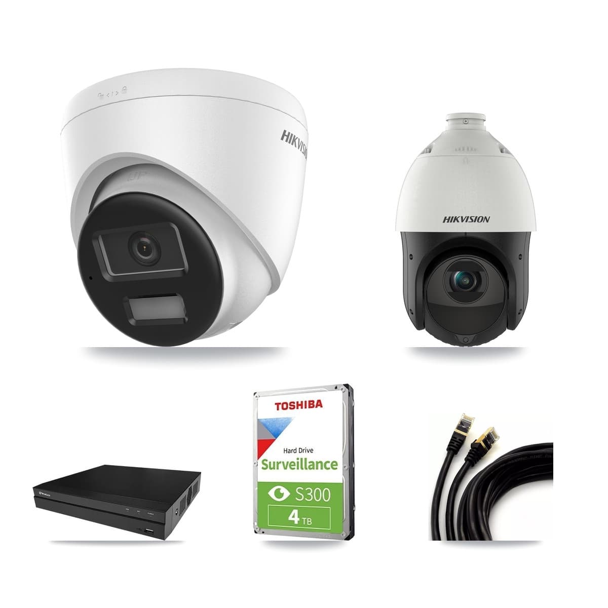 Hikvision & Prolux 8-Channel 4MP – 4K CCTV Kit — 1 4K Turret + 1 4MP PTZ Cameras + 4TB Recording - Image 1