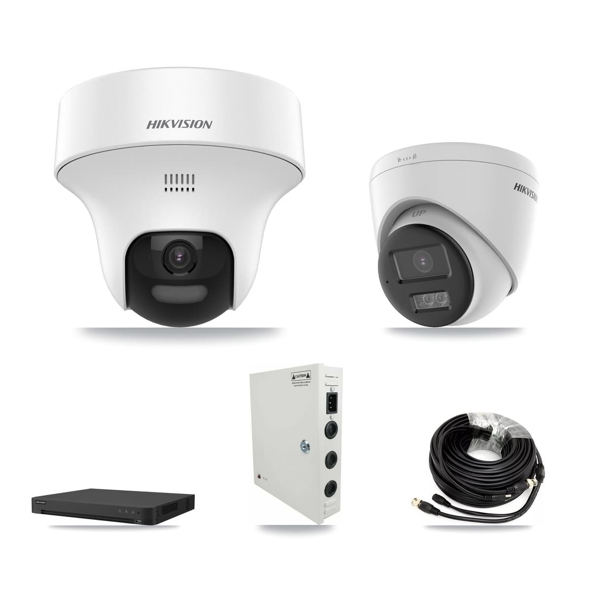 Hikvision 32-Channel 5MP CCTV Kit — 8 DS-2CE70K0T + 4 DS-2CE78K0T Turret Cameras + 2× 8TB Recording