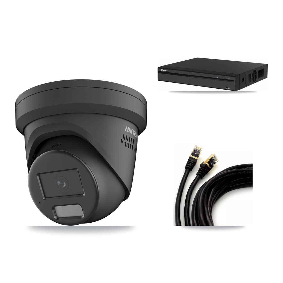Hikvision & Prolux 4-Channel 4MP CCTV Kit — 2 Black Turret Cameras + 3TB Recording