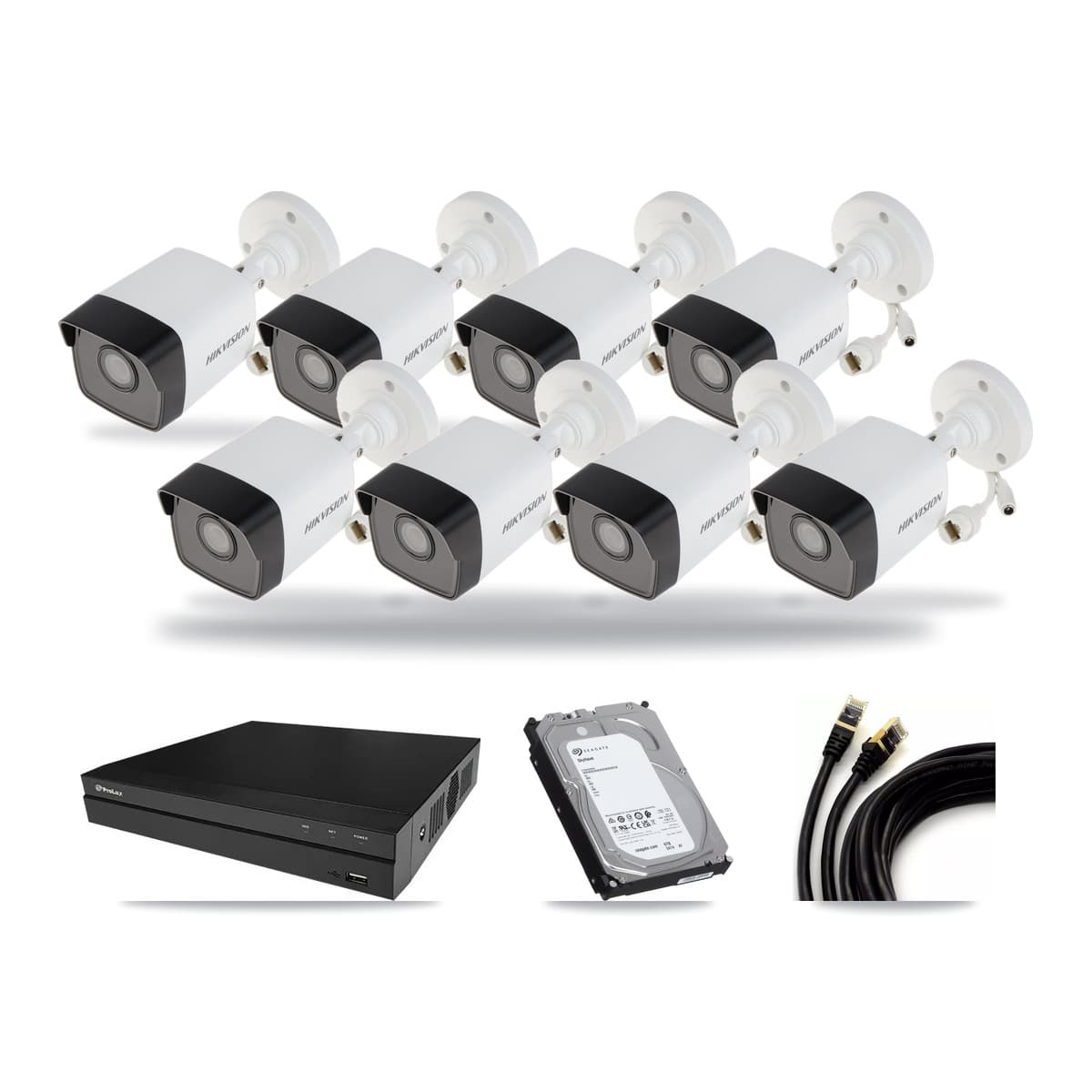 Hikvision & Prolux 8-Channel 5MP CCTV Kit — 8 Bullet Cameras + 6TB Recording - Image 1