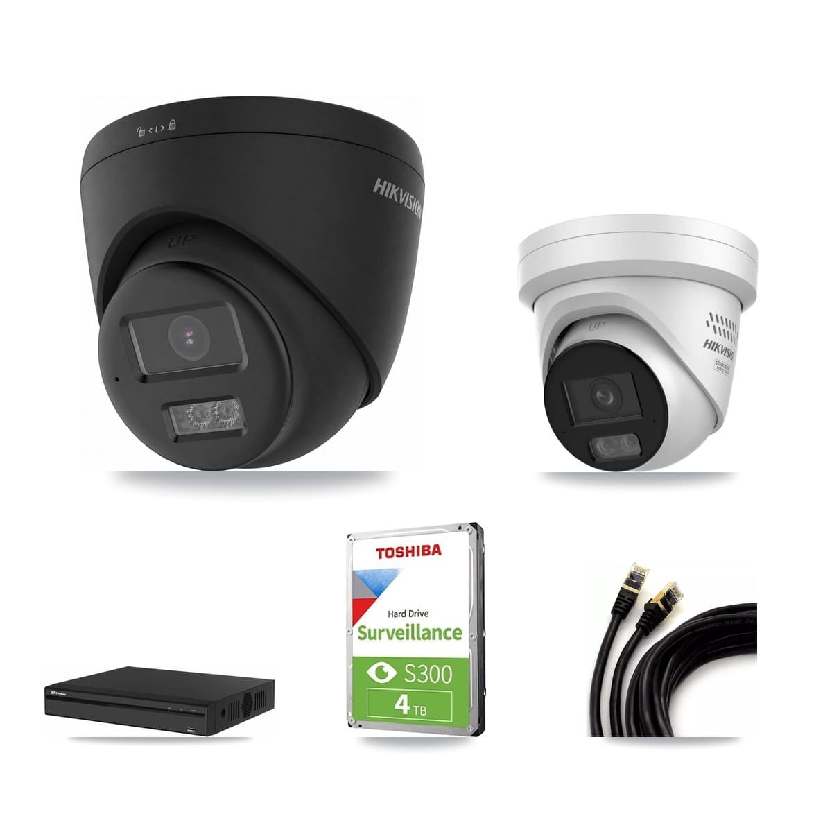 Prolux 4-Channel 4MP – 4K CCTV Kit — 1 4K + 1 4MP Turret Cameras + 4TB Recording