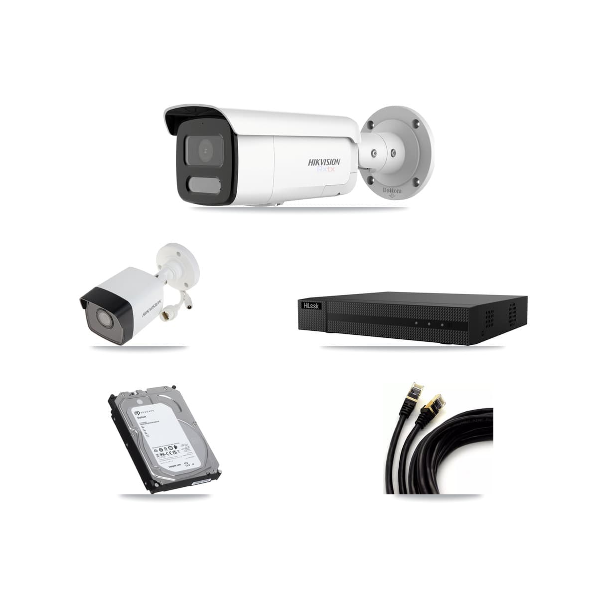 Hikvision & HiLook 8-Channel 5MP – 4K CCTV Kit — 1 5MP + 2 4K Bullet Cameras + 6TB Recording