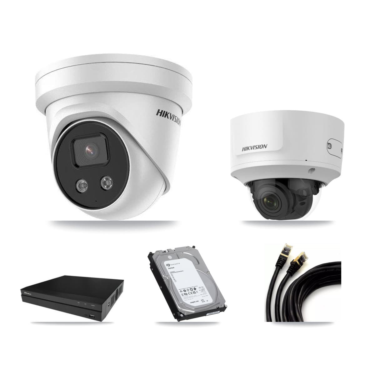 Hikvision & Prolux 16-Channel 2MP – 5MP CCTV Kit — 2 2MP Dome + 4 5MP Turret Cameras + 6TB Recording
