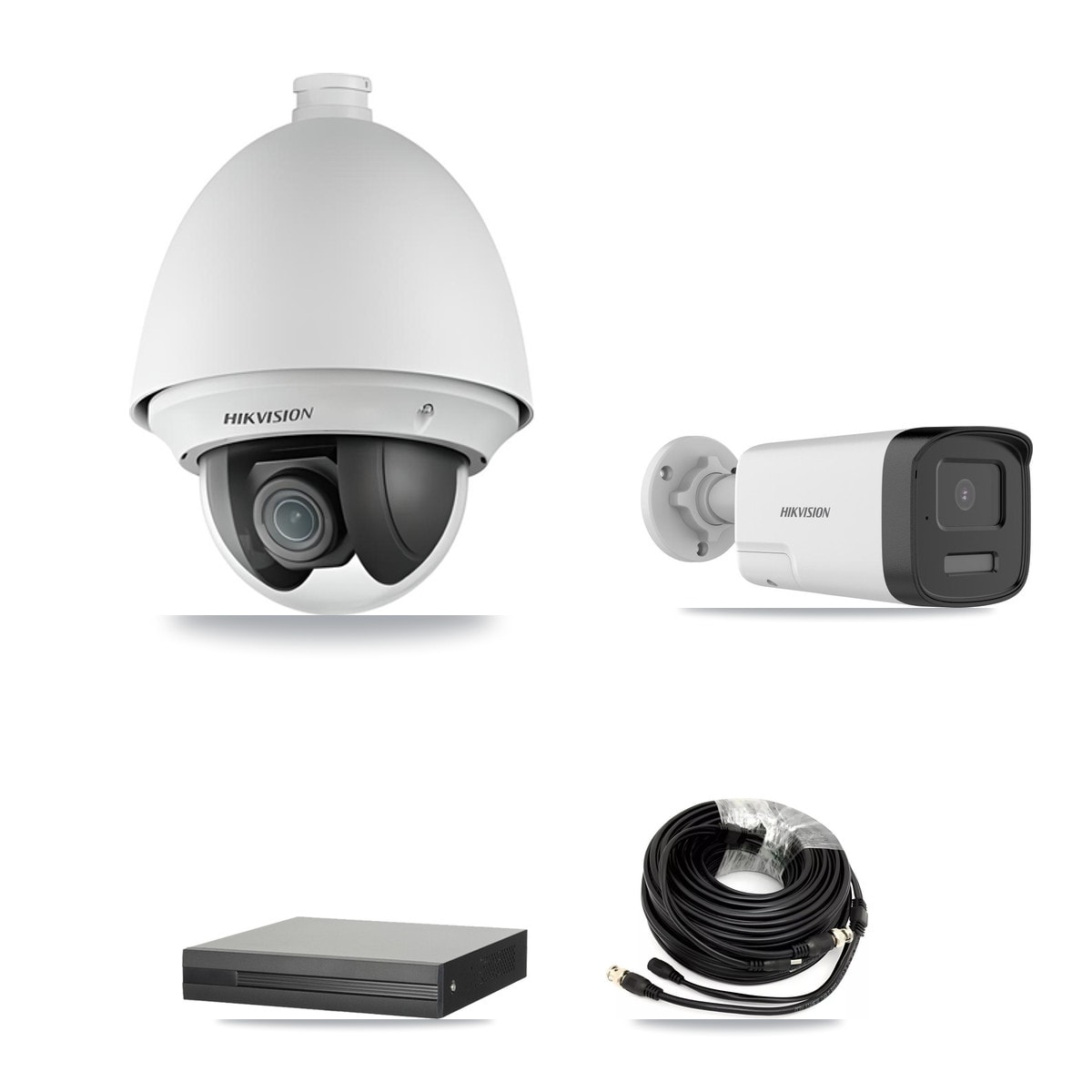 XVR-3104HS-5MP-LITE 4-Channel DVR CCTV Kit — 1× Hikvision DS-2AE4225T-A 2MP Ptz + 1× Hikvision DS-2CE17K0T-LXTS 5MP Bullet Cameras + 2TB HDD