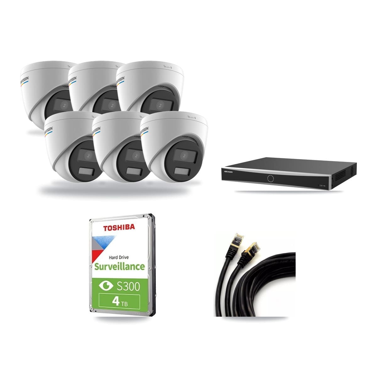 Hikvision 16-Channel 2MP CCTV Kit — 6 Turret Cameras + 4TB Recording (DS-7616NXI Recorder) - Image 1