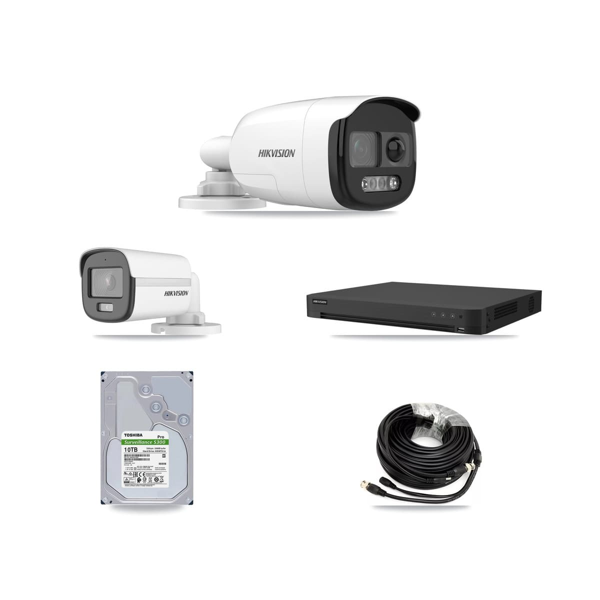 Hikvision 32-Channel 5MP CCTV Kit — 1 DS-2CE12KF0T + 7 DS-2CE12KF3T Bullet Cameras + 10TB Recording