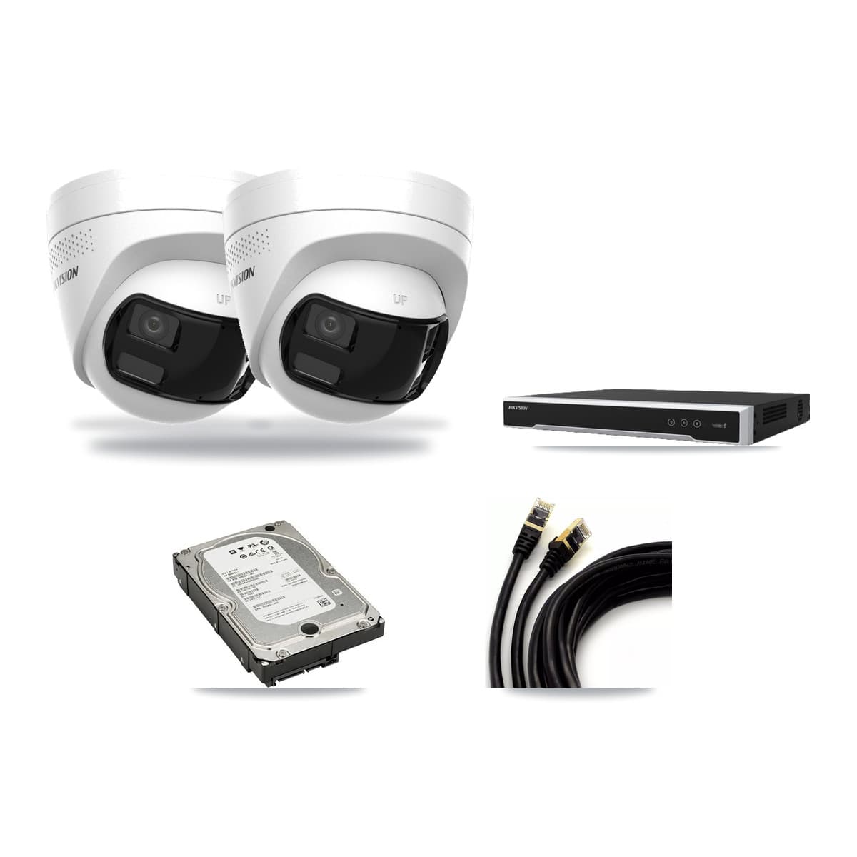 Hikvision 16-Channel 4K CCTV Kit — 2 DS-2CD1383G2P Turret Cameras + 5TB Recording - Image 1