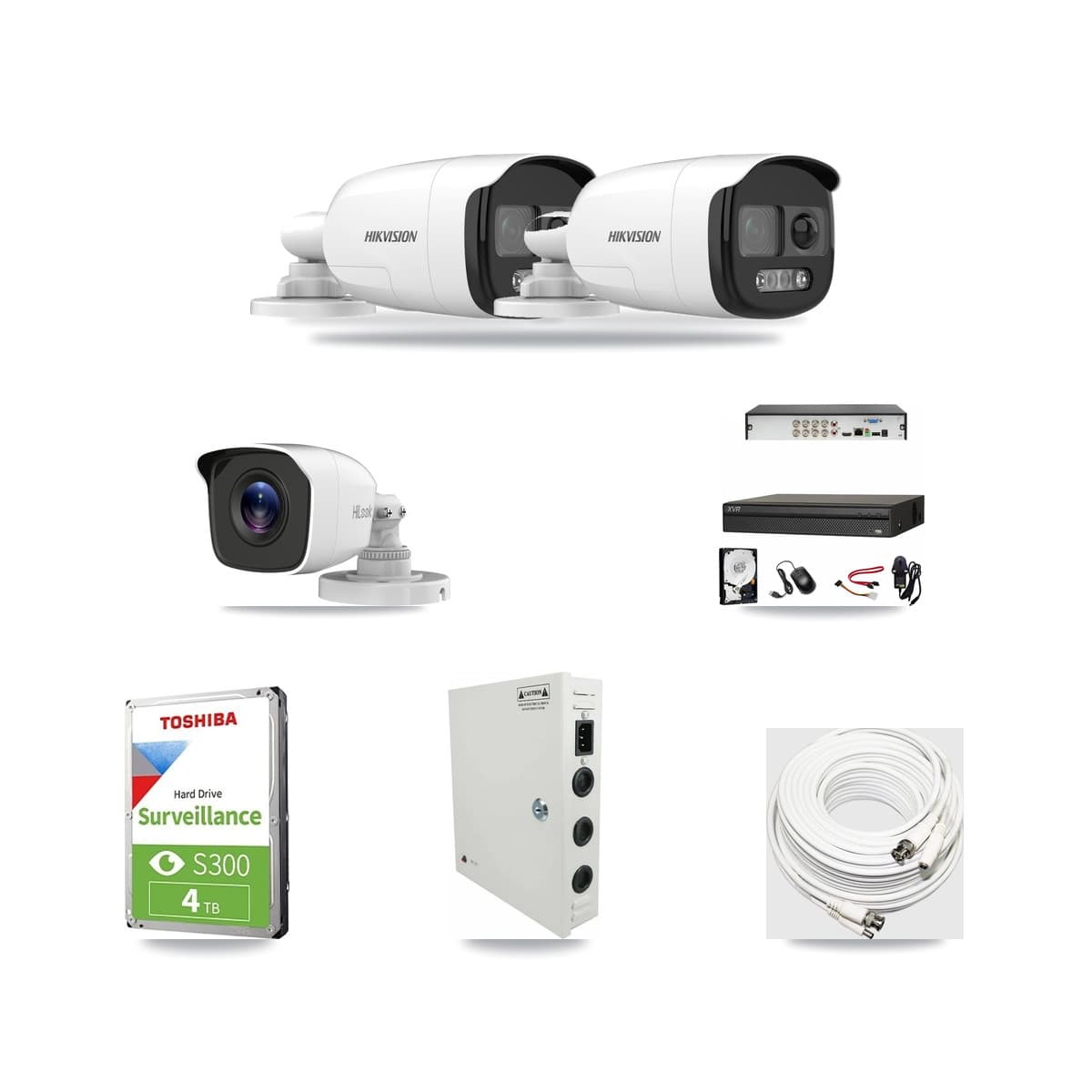 8-Channel 4MP – 5MP CCTV Kit — 2 Hikvision 5MP + 1 HiLook 4MP Bullet Cameras + 4TB Recording (XVR-3108AD Recorder) - Image 1