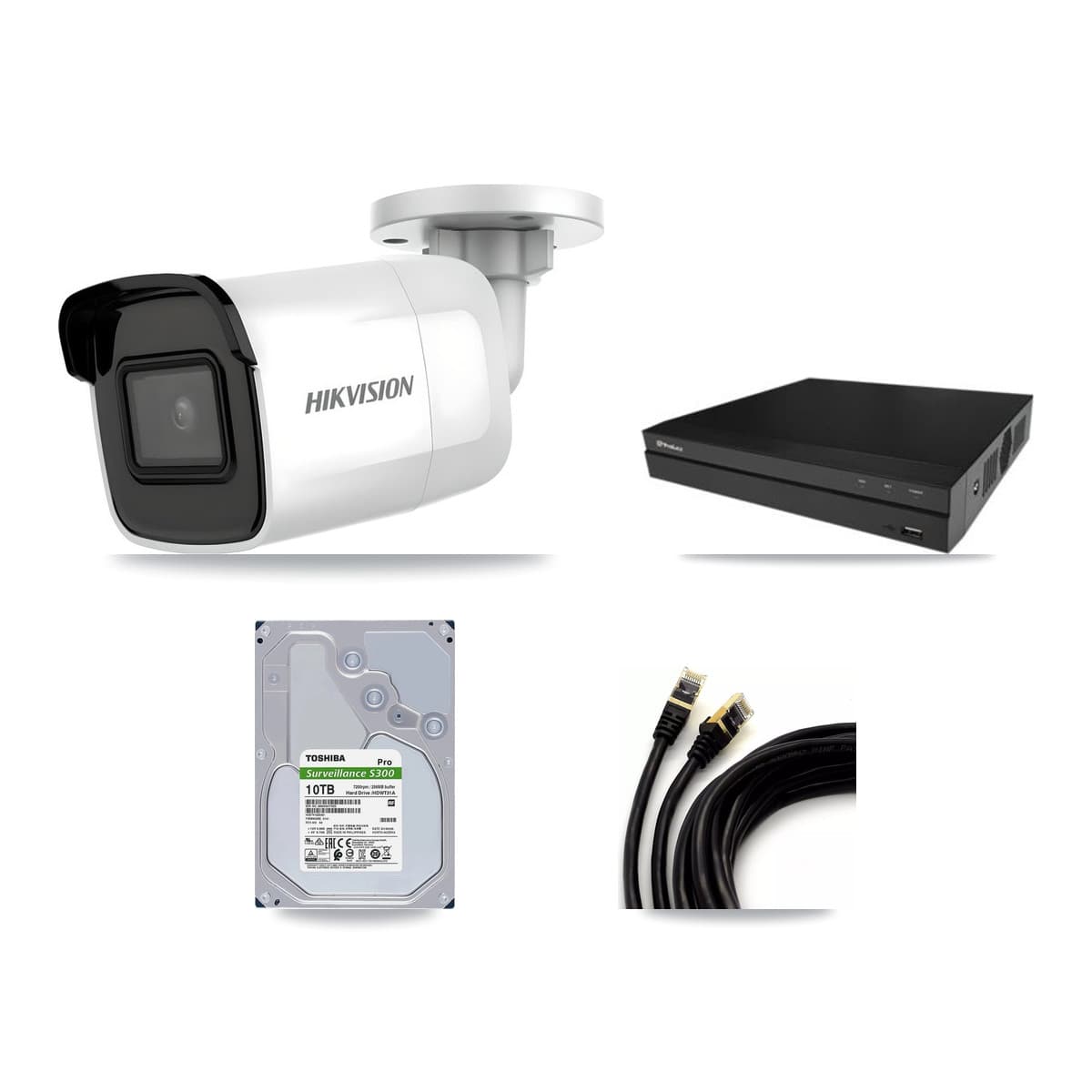 Hikvision & Prolux 16-Channel 4K CCTV Kit — 8 Bullet Cameras + 2× 10TB Recording